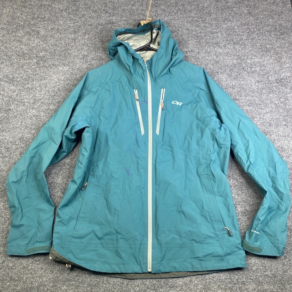 Outdoor Research Womens MicroGravity AscentShell Jacket Teal Blue XL 274399